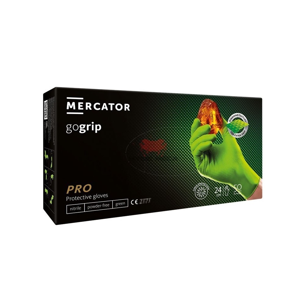 GoGrip gants nitrile ultra résistant VERT - Mercator