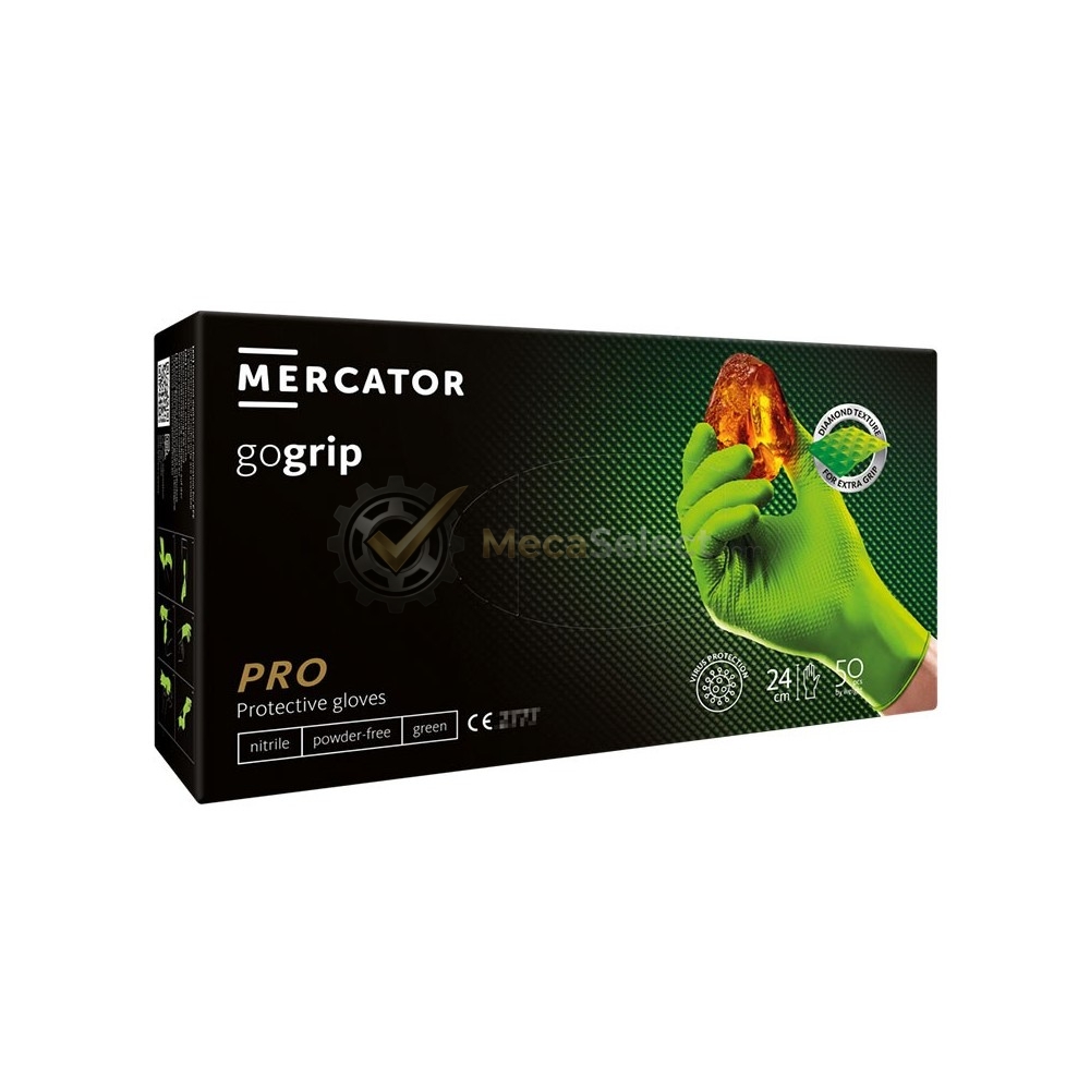 GoGrip gants nitrile ultra résistant VERT - Mercator
